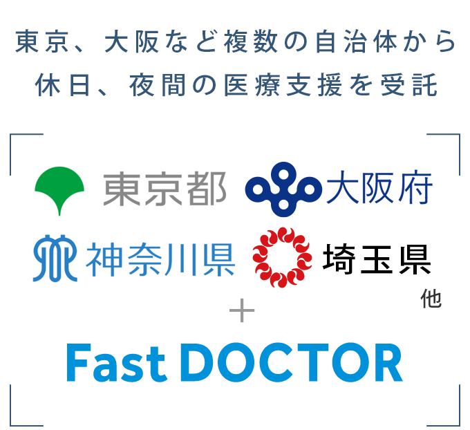 各自治体の医療支援を目的に、夜間休日対応をファストドクターが協力